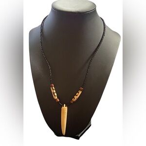 African Bone Beaded Necklace #9295